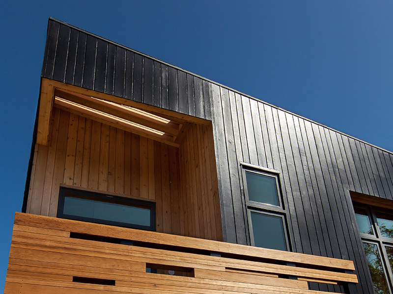 black stained cedar cladding